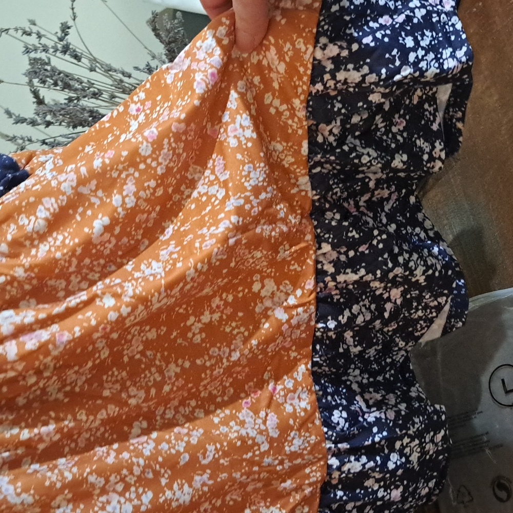 ❤️New Floral Patchwork Blouse - Navy, Pink, and Orange - Picture 16 of 16